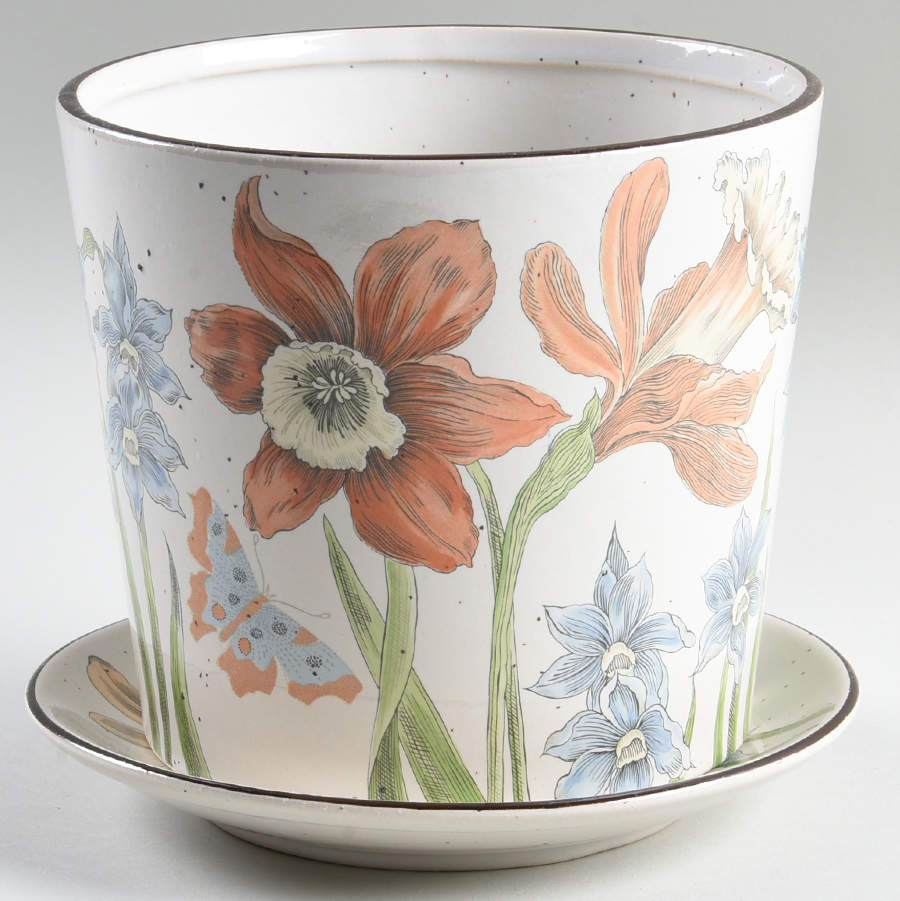 Daffodil 5" Flower Pot & Underplate by Fitz & Floyd-1