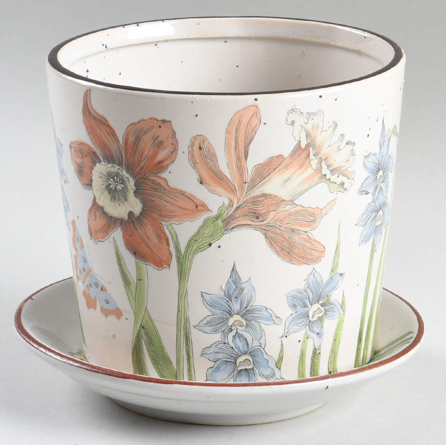 Daffodil 3" Flower Pot & Underplate by Fitz & Floyd-1