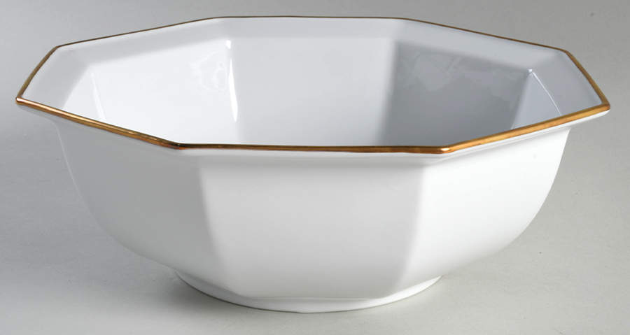 Etoile Blanche (White) 10" Octagonal Vegetable Bowl by Fitz & Floyd-1