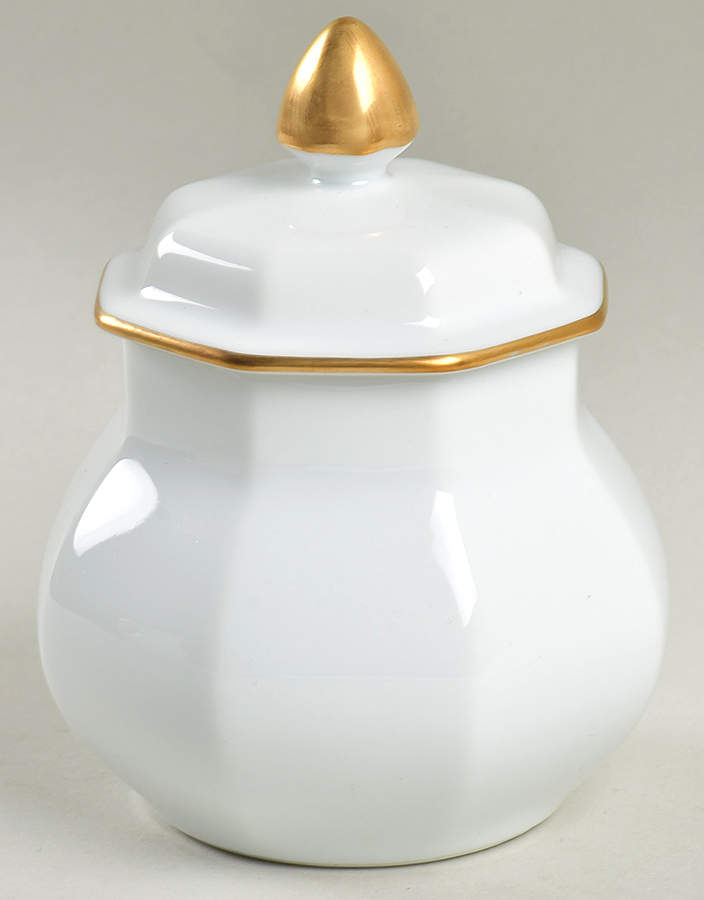 Etoile Blanche (White) Sugar Bowl & Lid by Fitz & Floyd-1