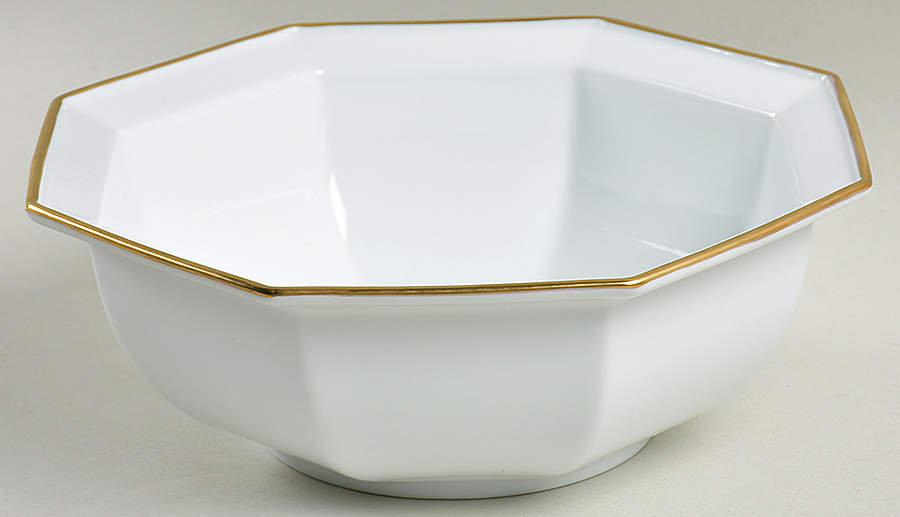 Etoile Blanche (White) 7" Octagonal Vegetable Bowl by Fitz & Floyd-1