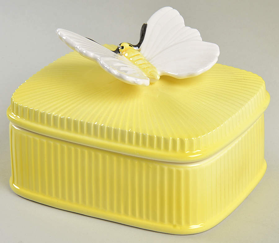 Butterfly 4" Rectangular Box with Lid by Fitz & Floyd-1