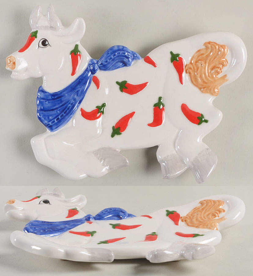 Chili Cow Spoon Rest/Holder (Holds 1 Spoon) by Fitz & Floyd-1