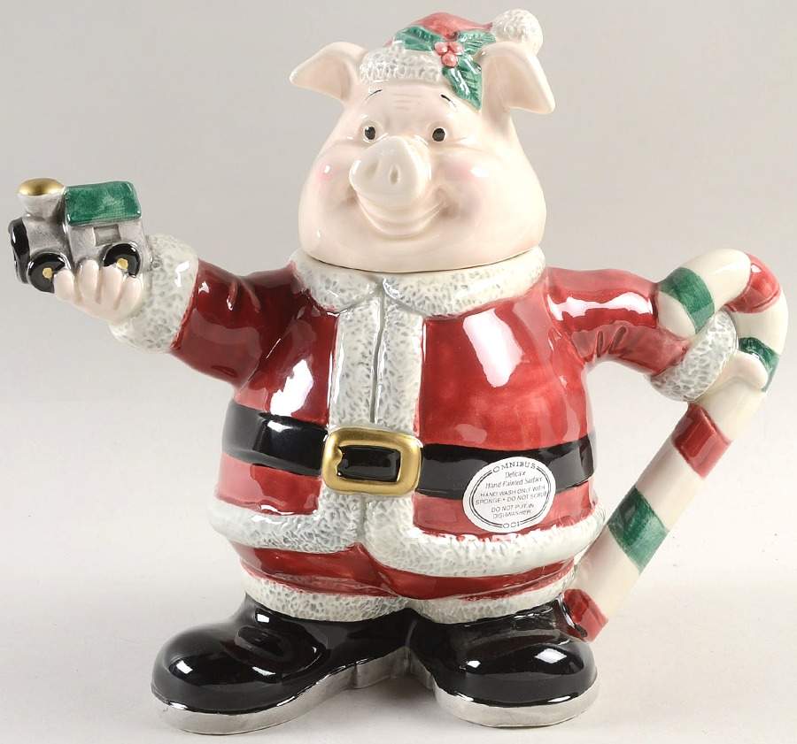 Yule Hog Teapot & Lid by Fitz & Floyd-1