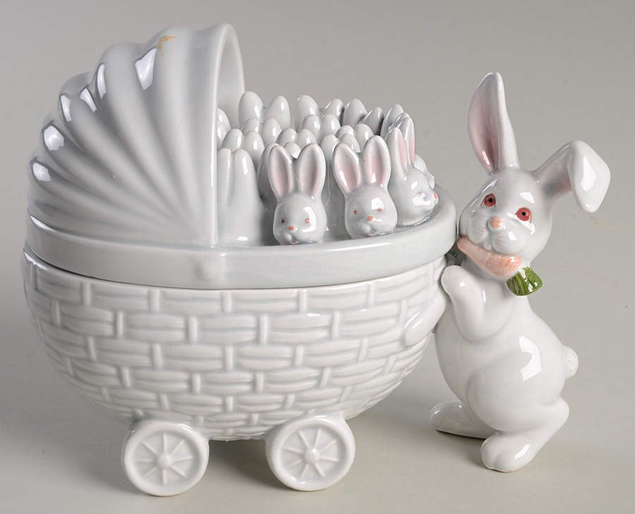 Bunny Figural Box & Lid by Fitz & Floyd-1