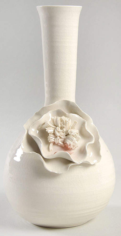 Snow Poppy 9" Bud Vase by Fitz & Floyd-1