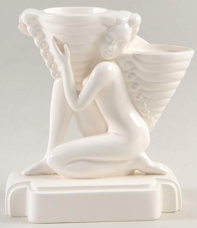 Art Deco Lady Double Light Candlestick by Fitz & Floyd-1