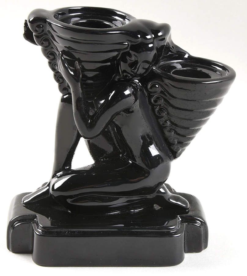 Art Deco Lady Double Light Candlestick by Fitz & Floyd-1