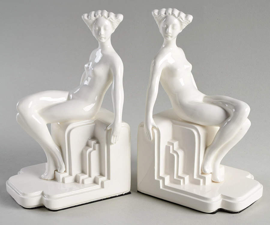 Art Deco Lady China Bookend - Set of 2 by Fitz & Floyd-1