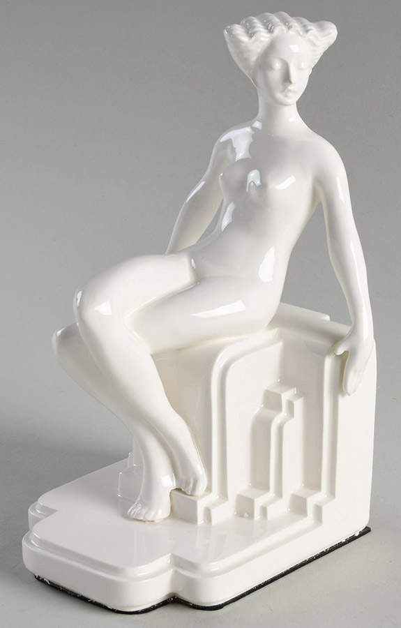 Art Deco Lady Single China Bookend by Fitz & Floyd-1
