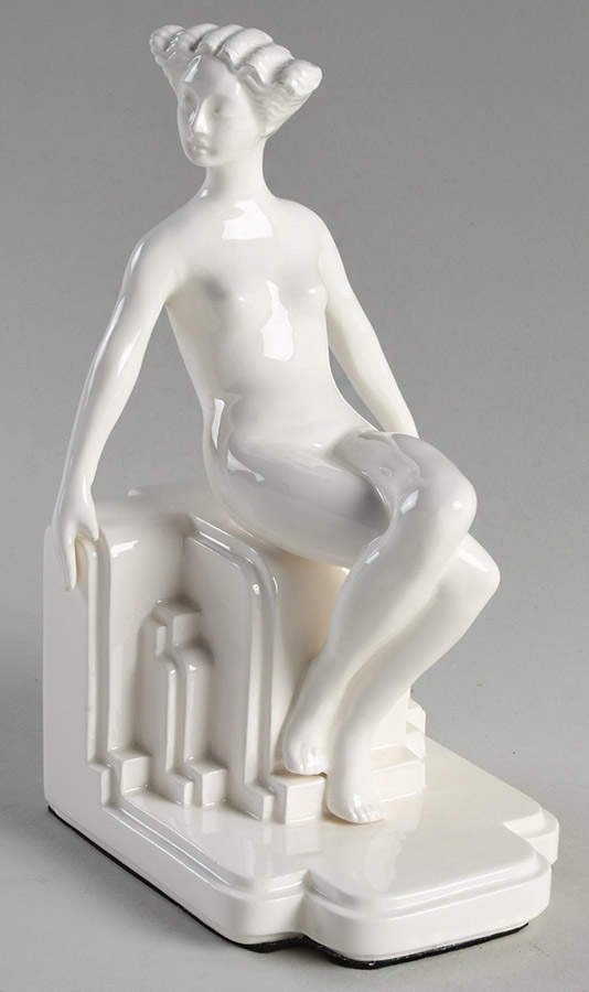 Art Deco Lady Single China Bookend by Fitz & Floyd-1