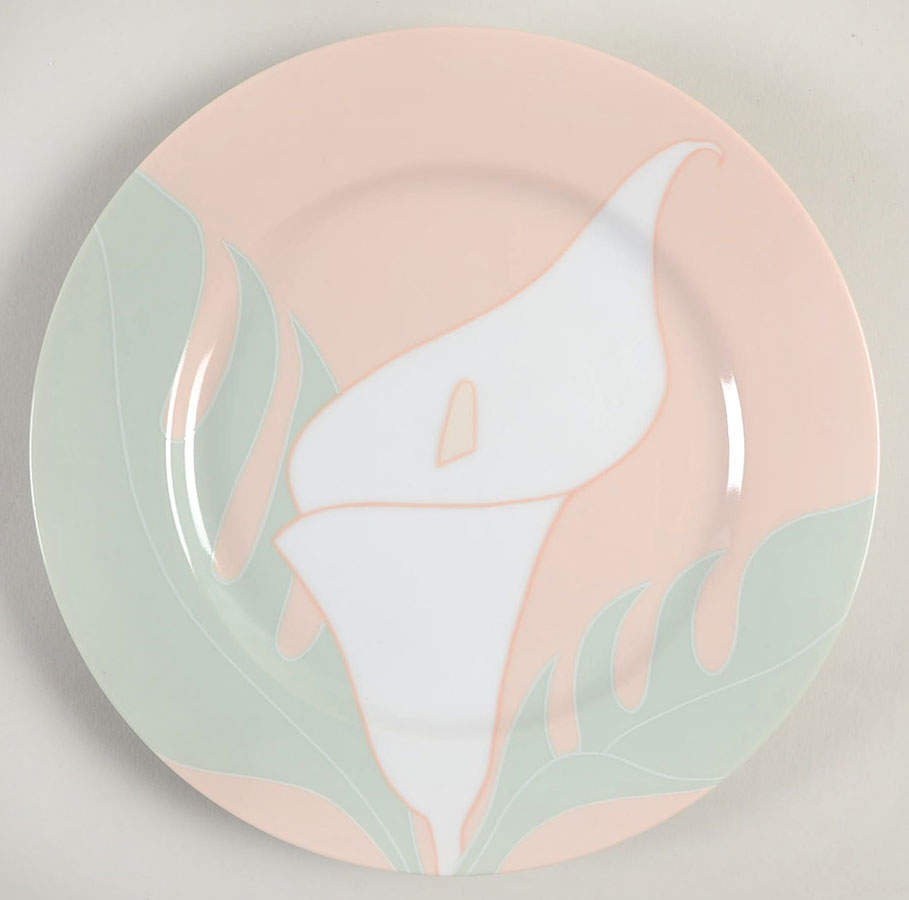 Calla Lily Peach Salad Plate by Fitz & Floyd-1