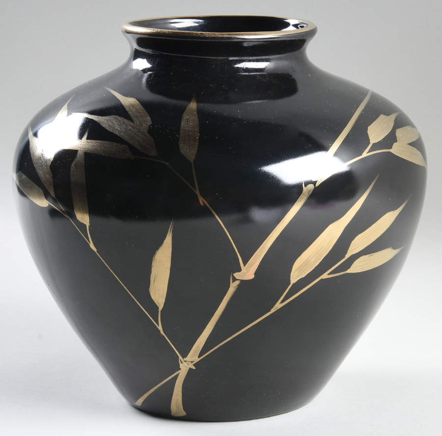 Bamboo Noir 8" Vase by Fitz & Floyd-1