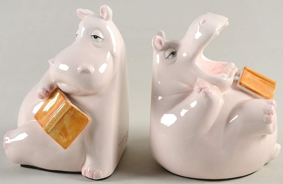 Hippos China Bookend - Set of 2 by Fitz & Floyd-1