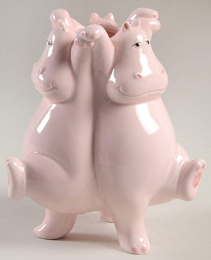 Hippos 6" Vase by Fitz & Floyd-1