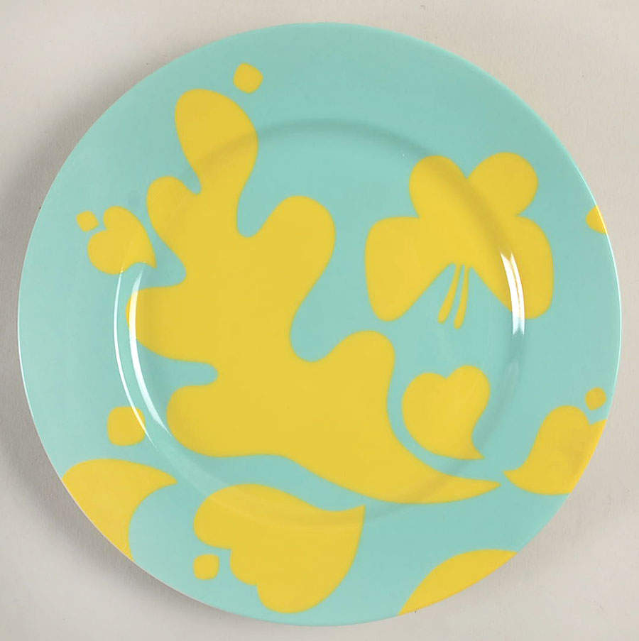 La Parisienne (Yellow on Turquoise) Salad Plate by Fitz & Floyd-1
