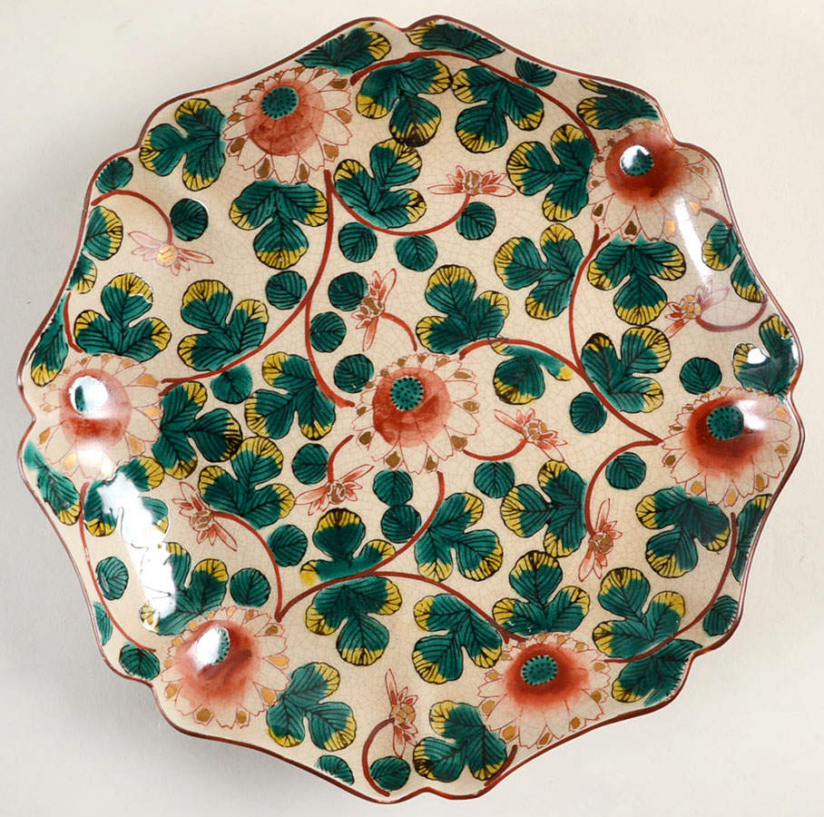 Chrysanthemum Arabesque Scalloped Luncheon Plate by Fitz & Floyd-1