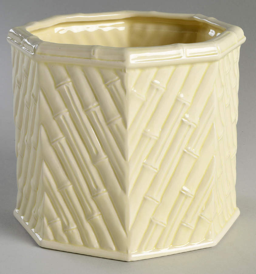 Bamboo Cream 6" Cachepot by Fitz & Floyd-1