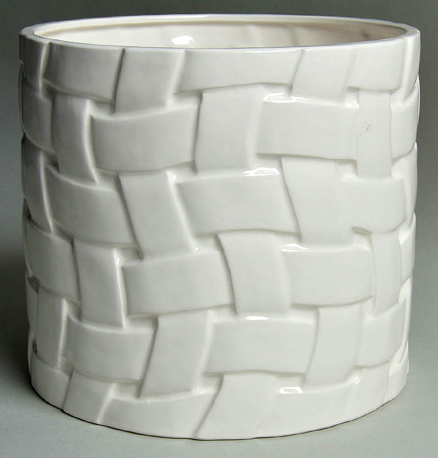 Ribbon Weave 7" Planter by Fitz & Floyd-1