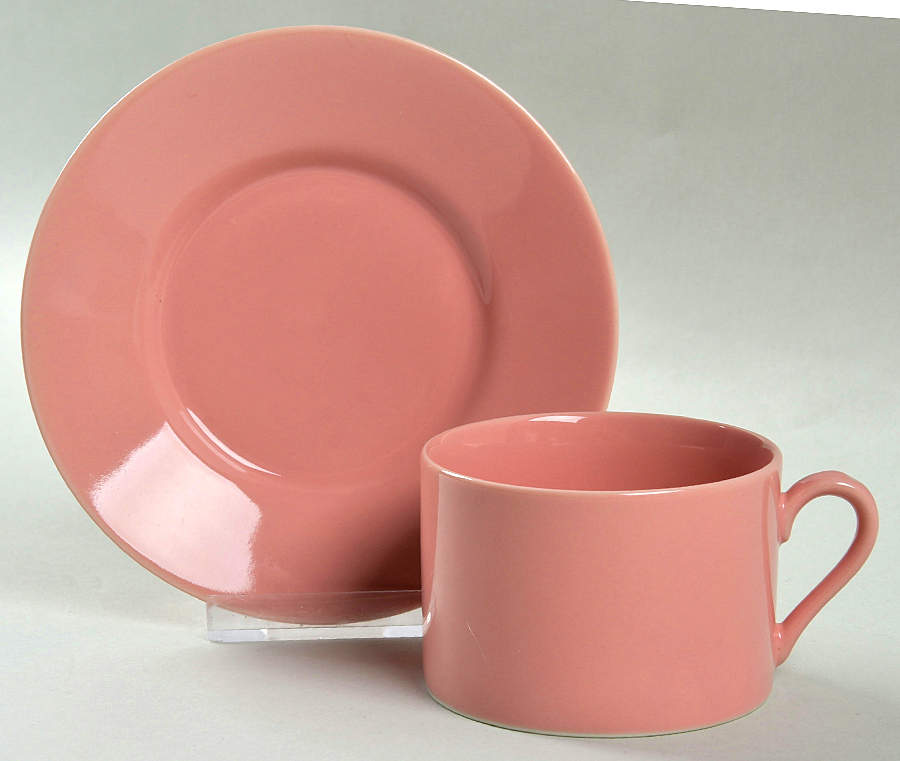 Total Color Spectrum Coral Peach (Round) Flat Cup & Saucer Set by Fitz & Floyd-1