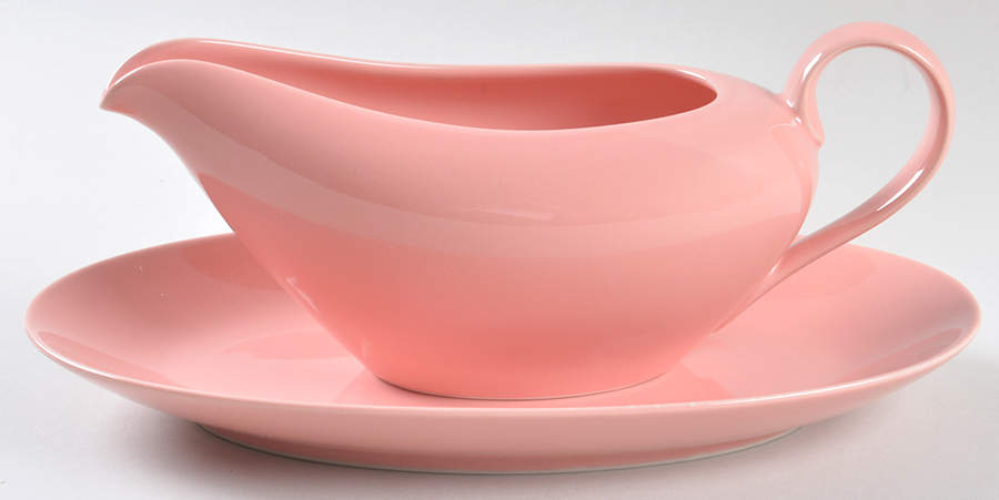 Total Color Spectrum Coral Peach (Round) Gravy Boat & Underplate/Relish by Fitz & Floyd-1