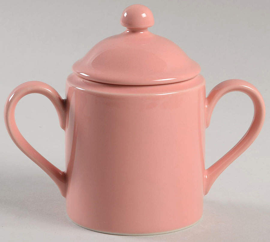 Total Color Spectrum Coral Peach (Round) Sugar Bowl & Lid by Fitz & Floyd-1