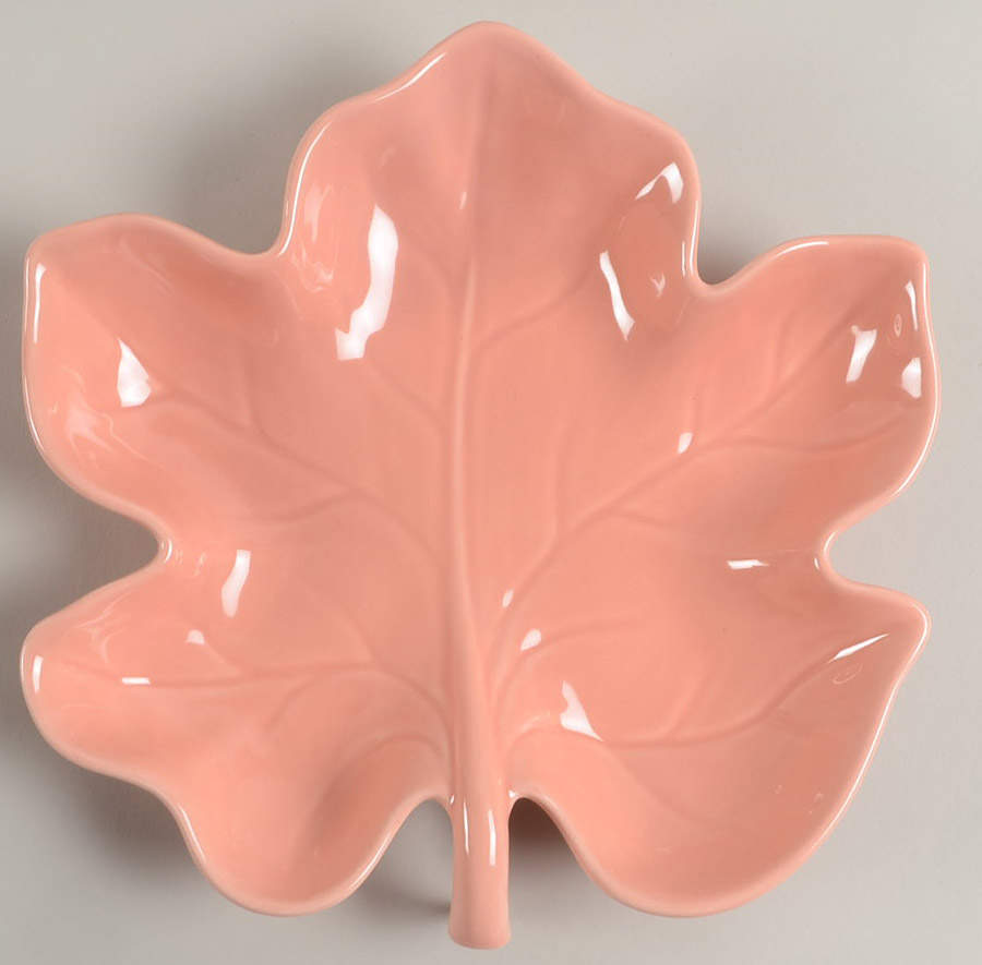 Total Color Spectrum Coral Peach (Round) 8" Leaf Dish by Fitz & Floyd-1