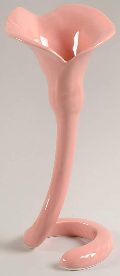 Total Color Spectrum Coral Peach (Round) Figural Candlestick by Fitz & Floyd-1