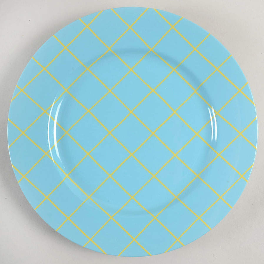 Windowpane-Yellow on Turquoise Service Plate (Charger) by Fitz & Floyd-1