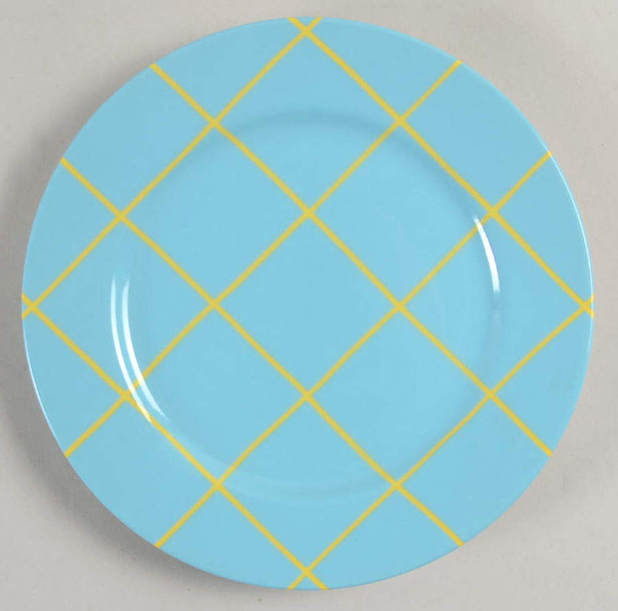 Windowpane-Yellow on Turquoise Bread & Butter Plate by Fitz & Floyd-1