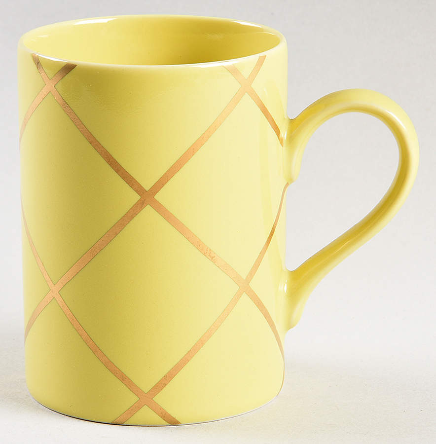 Windowpane (Gold Stripes on Yellow) Mug by Fitz & Floyd-1