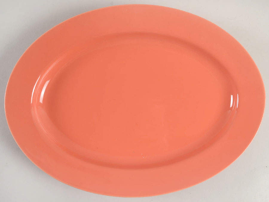 Total Color Spectrum Apricot (Round) 14" Oval Serving Platter by Fitz & Floyd-1