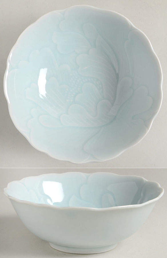 Peony (Celadon Blue) 7" Round Serving Bowl by Fitz & Floyd-1