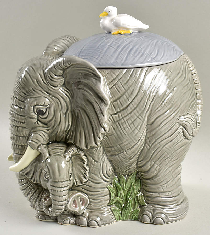 Elephant Cookie Jar & Lid by Fitz & Floyd-1