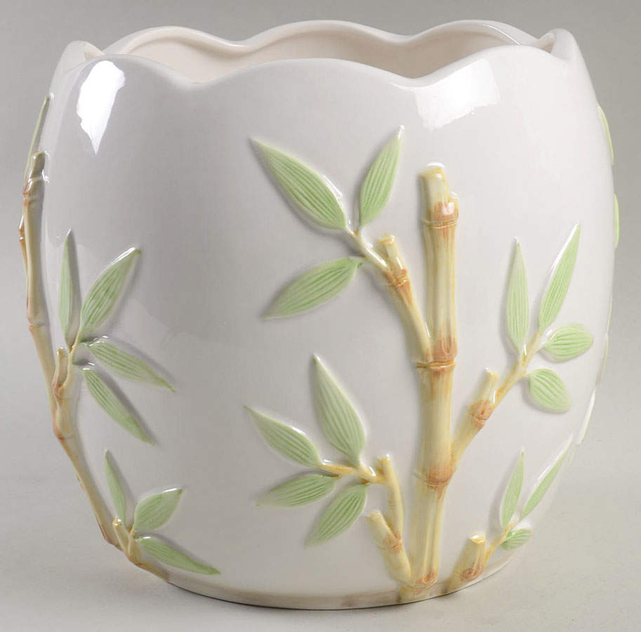 Bamboo 8" Cachepot by Fitz & Floyd-1