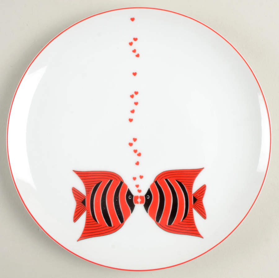 Love in a Fish Bowl Salad Plate by Fitz & Floyd-1