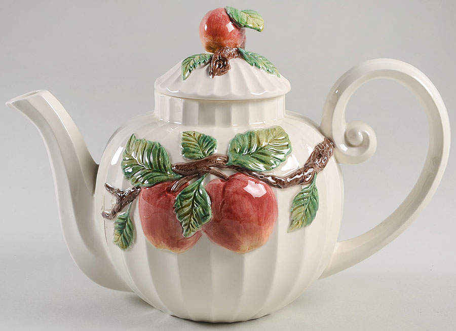 Mcintosh Red Teapot & Lid by Fitz & Floyd-1