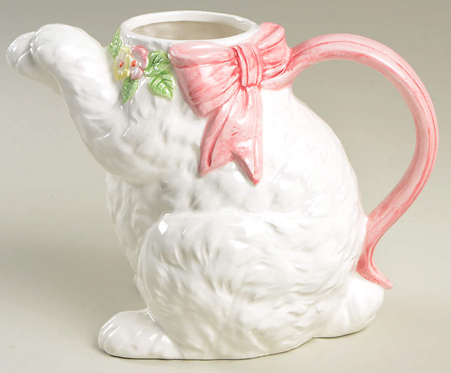 Rabbit with Ribbon Teapot No Lid by Fitz & Floyd-1