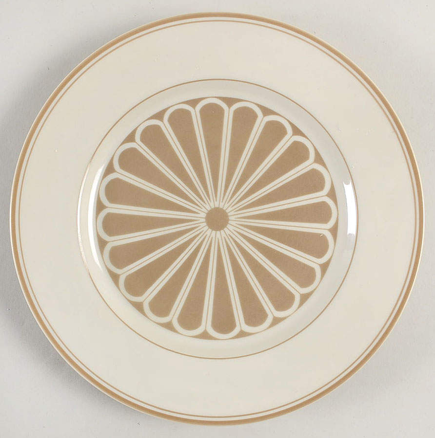 Imperial Crest Fawn Brown on Buff Salad Plate by Fitz & Floyd-1