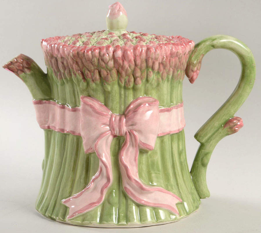 Asparagus and Ribbon Teapot & Lid by Fitz & Floyd-1