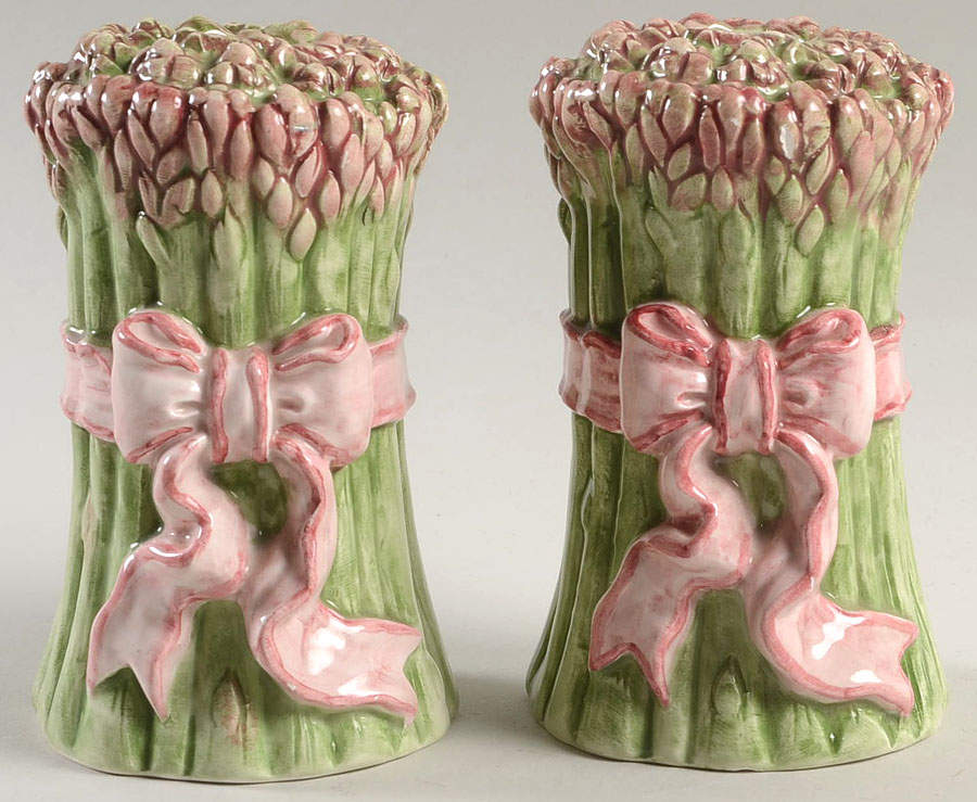 Asparagus and Ribbon 4" Candlestick - Set of 2 by Fitz & Floyd-1