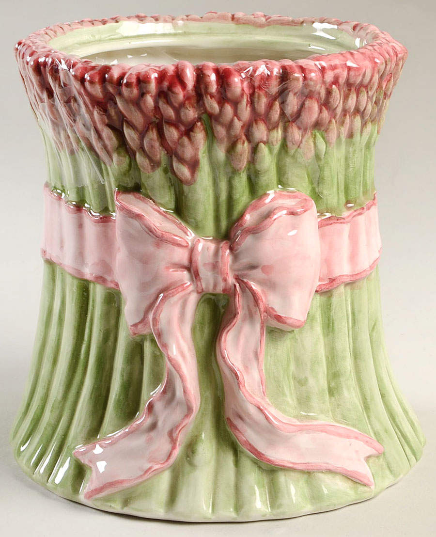 Asparagus and Ribbon Medium Canister No Lid by Fitz & Floyd-1