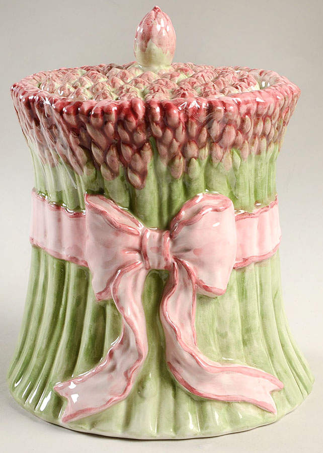 Asparagus and Ribbon Medium Canister & Lid by Fitz & Floyd-1