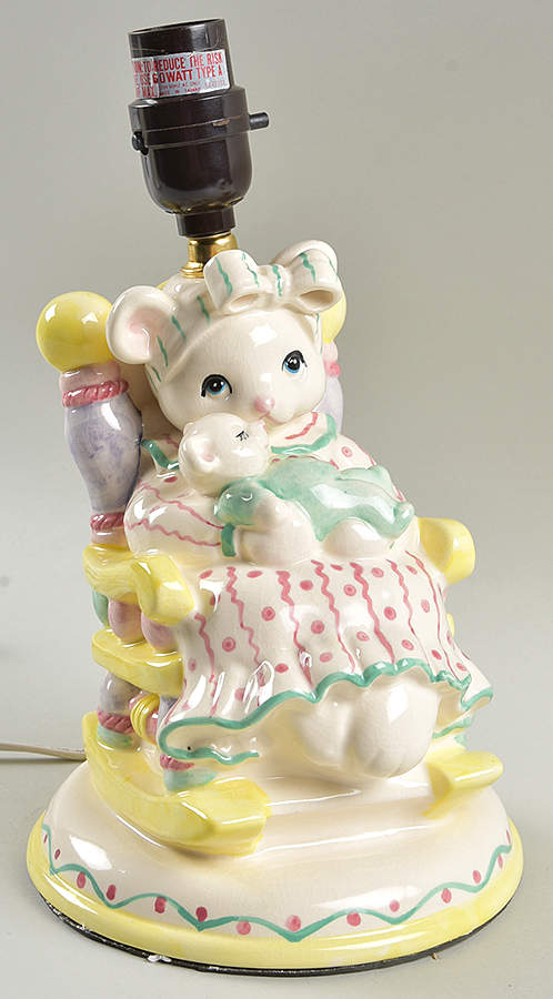Petting Zoo Electric Lamp No Shade by Fitz & Floyd-1