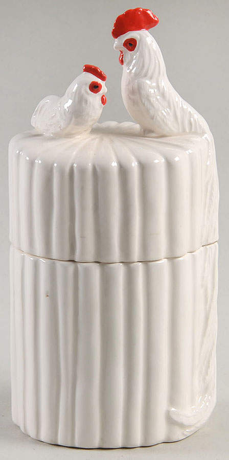 Long Feather Chicken Cigarette Box & Lid by Fitz & Floyd-1