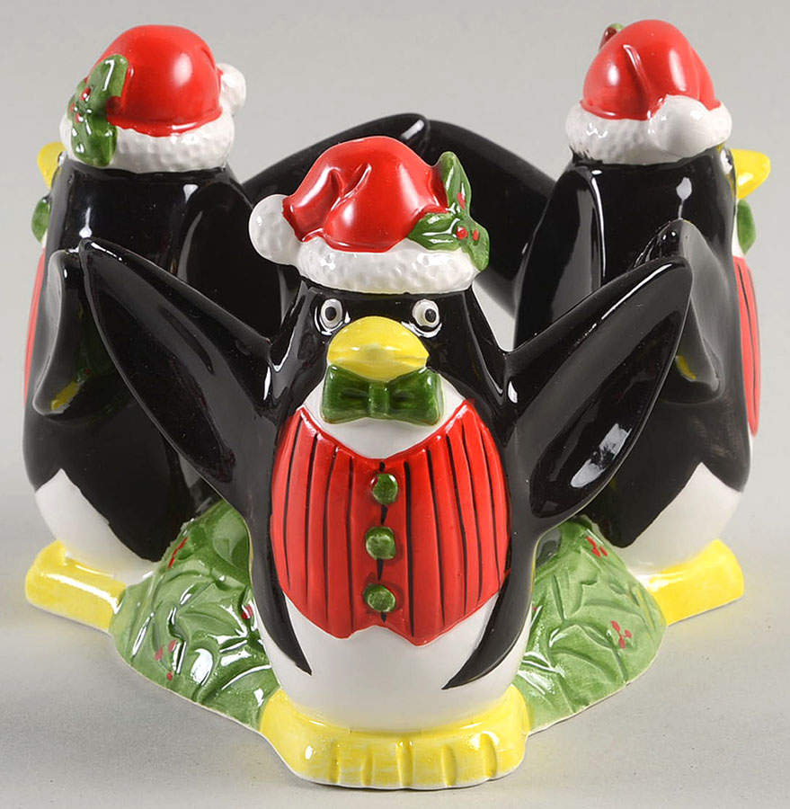 Santa Penguin Candle Votive No Cup or Candle by Fitz & Floyd-1