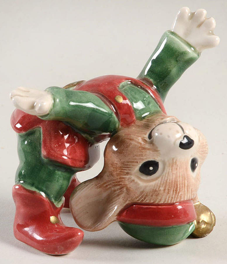 Mouse Elf Bending Backwards Mouse Tumbler Figurine by Fitz & Floyd-1