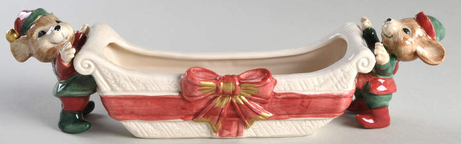 Mouse Elf Cracker Server-Boat by Fitz & Floyd-1