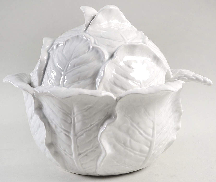 Cabbage Tureen & Lid w/Ladle by Fitz & Floyd-1