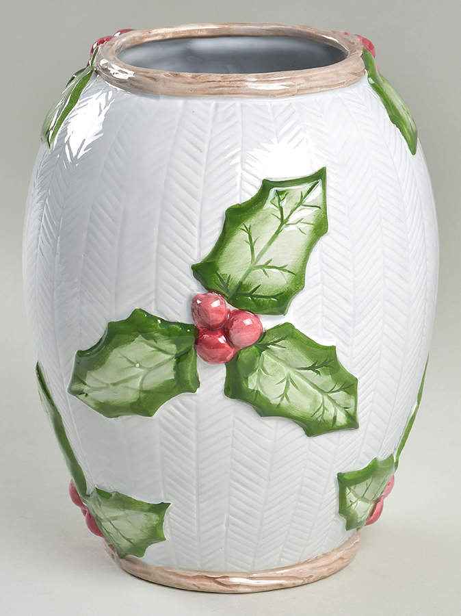 Holly Herringbone 8" Vase by Fitz & Floyd-1